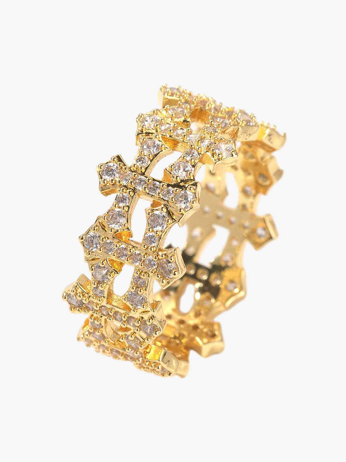 Hollow Cross Ring - Gold / 7