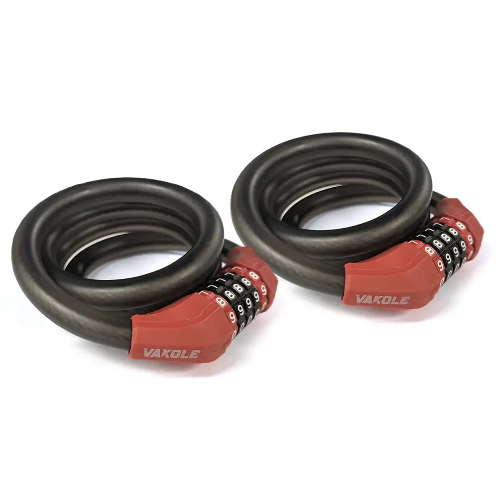 Vakole Heavy-Duty Security Bike Lock - 2-Piece Bundle Set