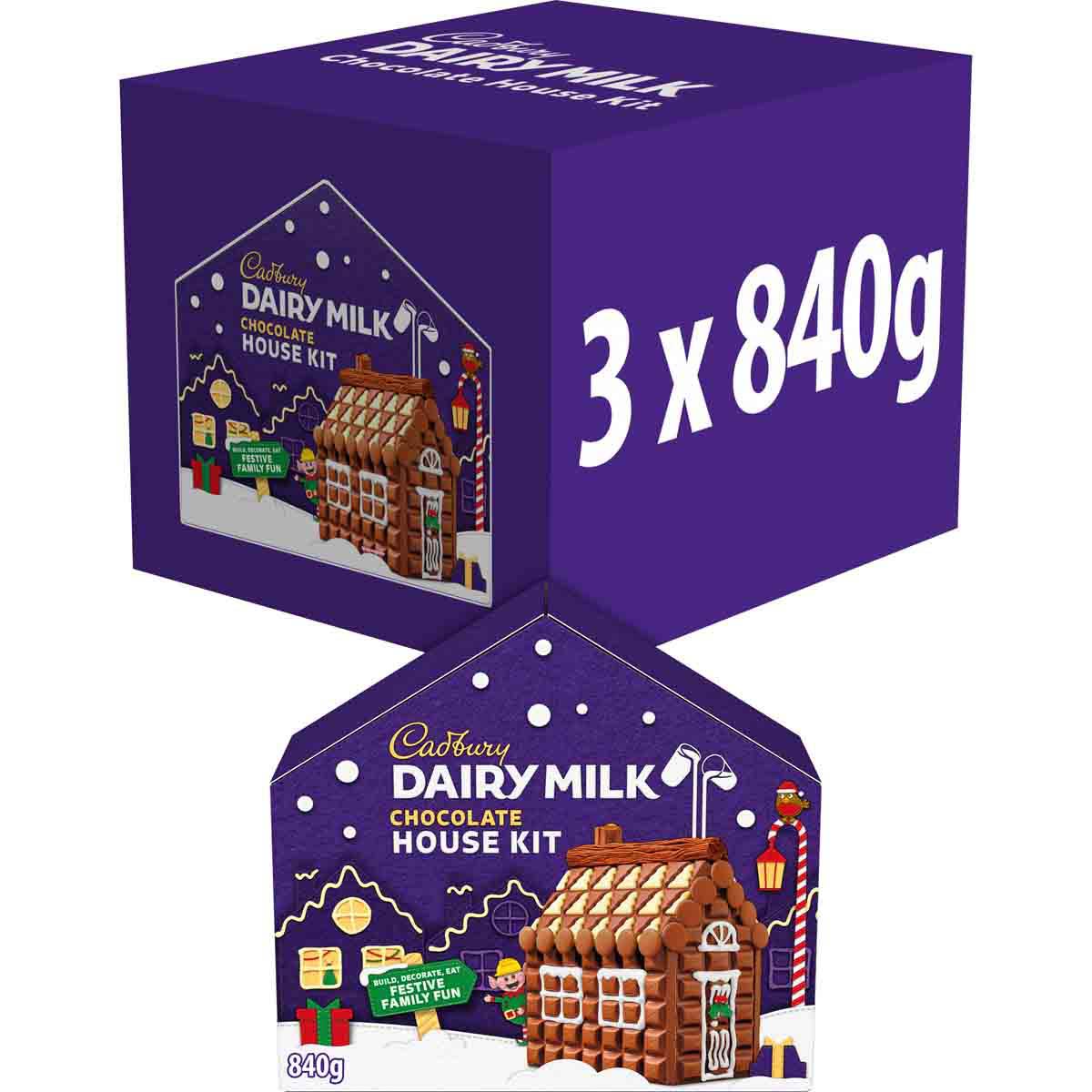 Cadbury Dairy Milk Christmas Chocolate House Kit (Box of 3)