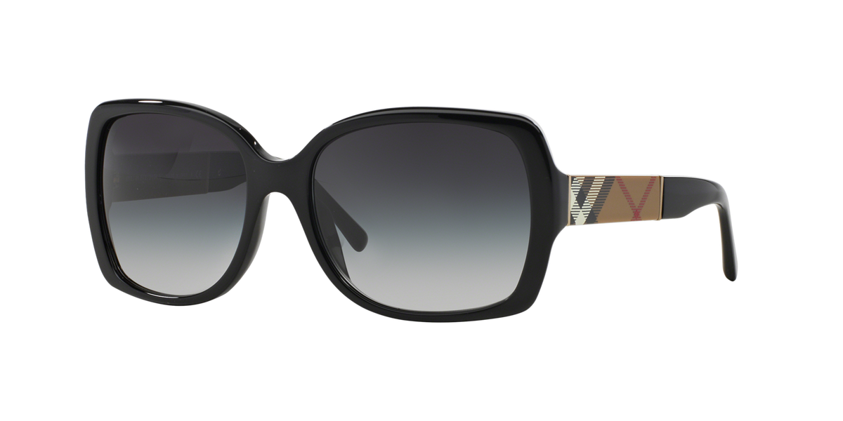 Burberry BE4160 34338G Woman Sunglasses Acetate Black Grey Squared Normal Shaded