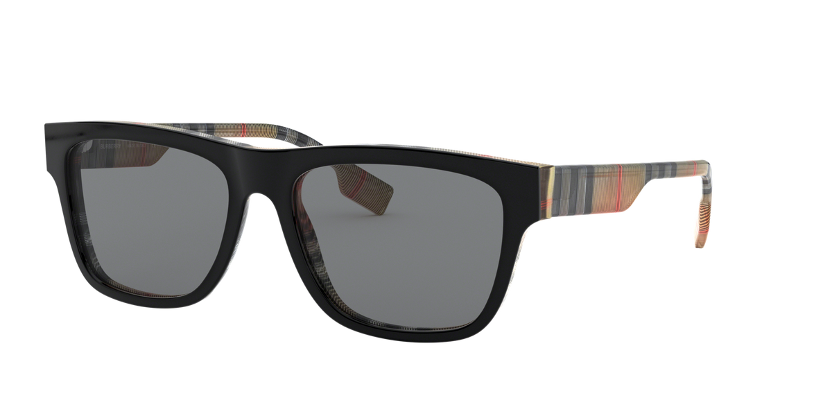 Burberry BE4293 380687 Man Sunglasses Acetate Black Grey Squared Normal
