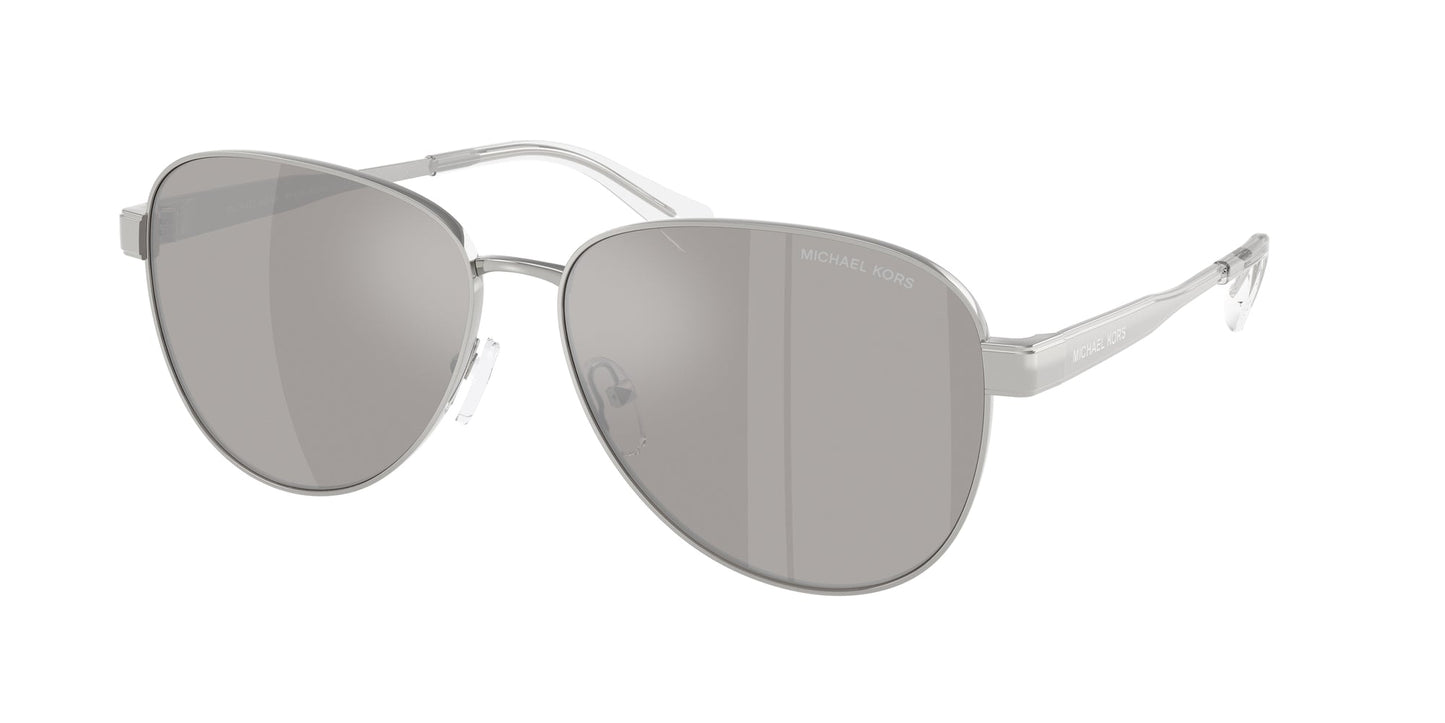 Michael Kors MK1160 BIARRITZ 18936G Woman Sunglasses Metal Silver Silver Pilot Mirrored