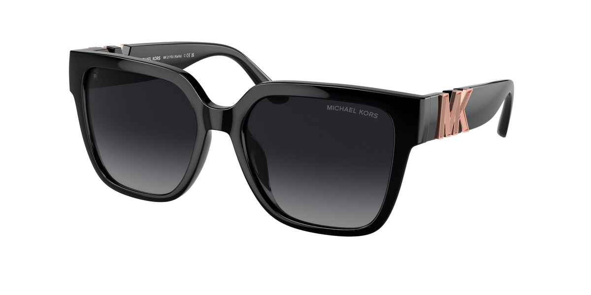 Michael Kors MK2170U KARLIE 3005T3 Woman Sunglasses Injected Black Grey Squared Polarized Shaded
