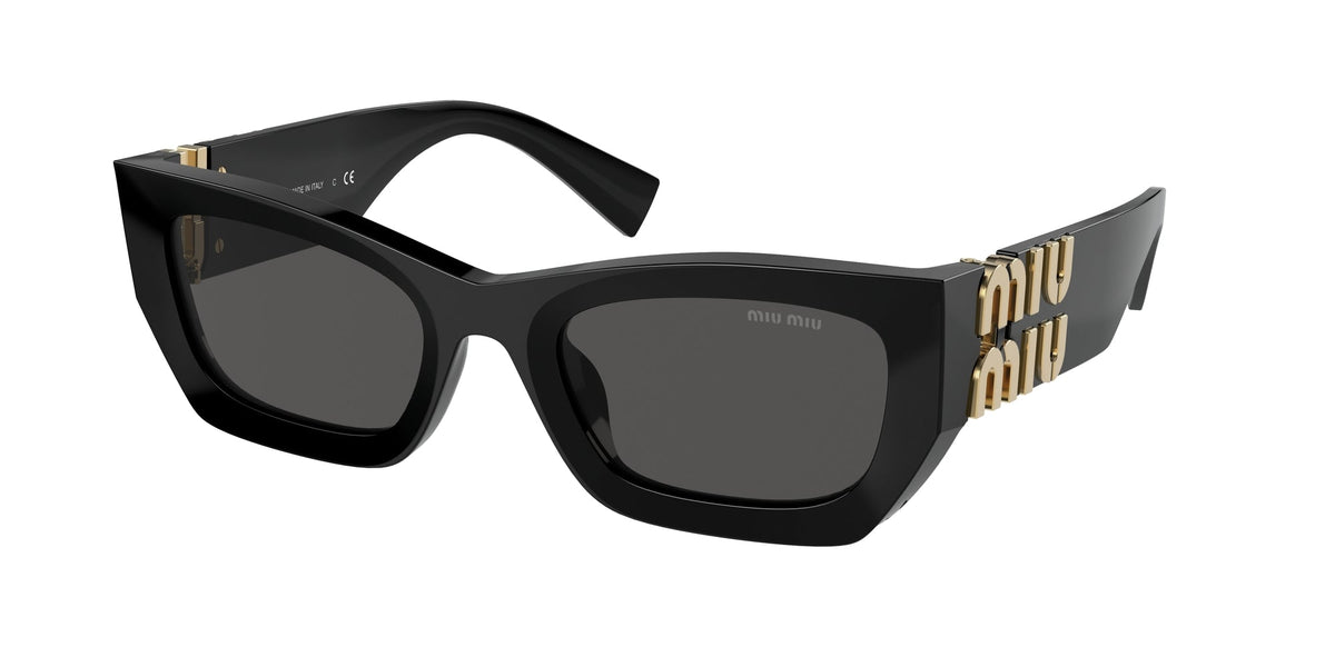 Miu Miu MU 09WS 1AB5S0 Woman Sunglasses Acetate Black Grey Squared Normal