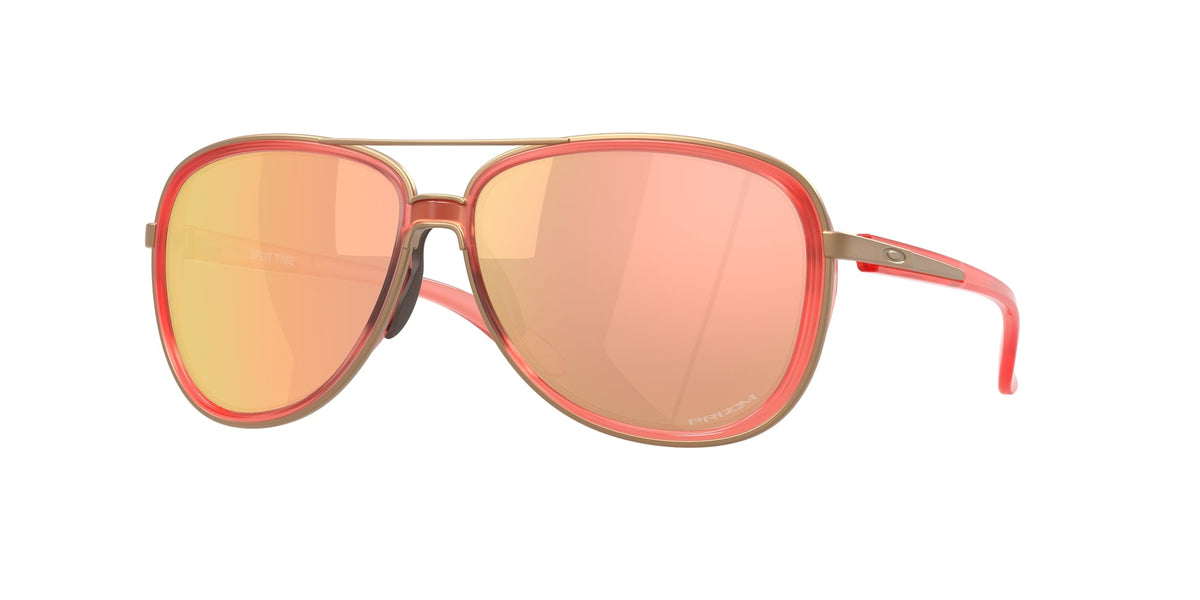 Oakley OO4129 SPLIT TIME 412930 Woman Sunglasses Metal Pink Gold Round Normal