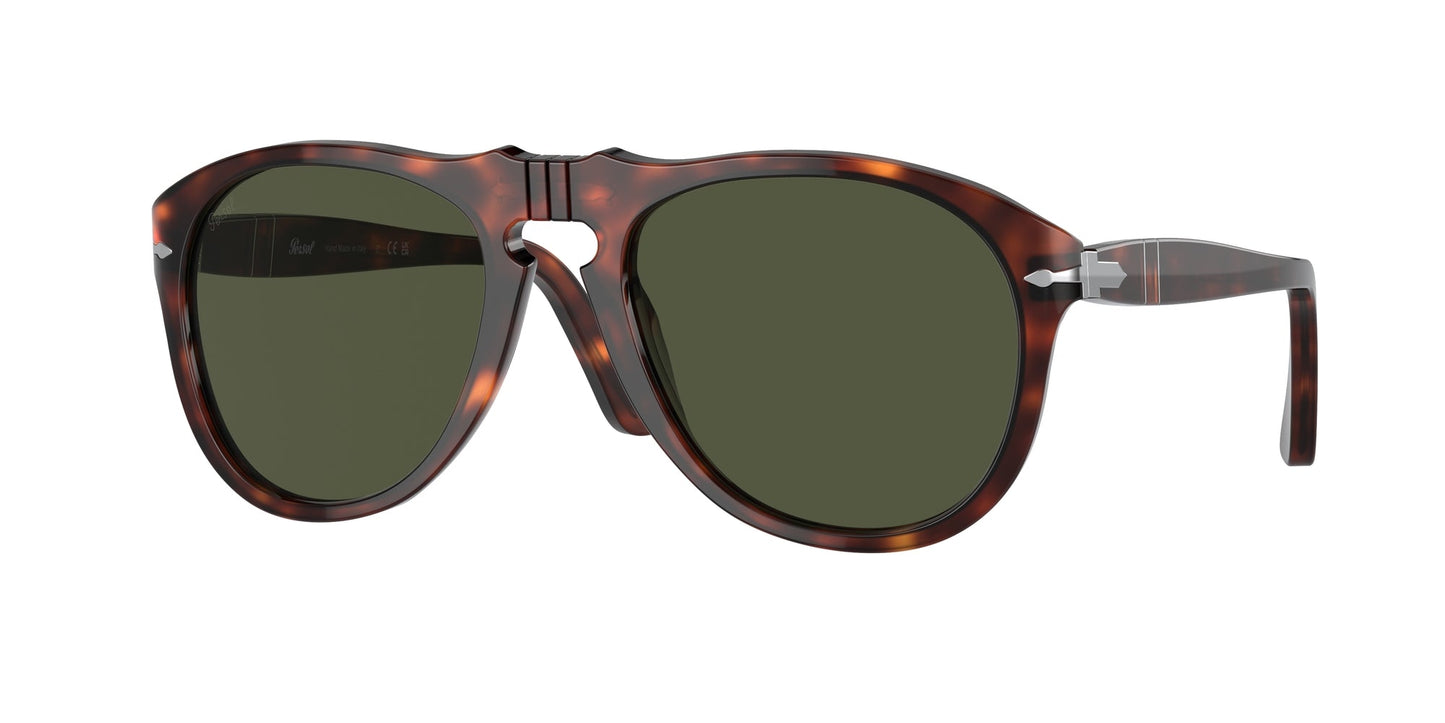 Persol PO0649 24/31 Man Sunglasses Acetate Turtle Green Pilot Normal