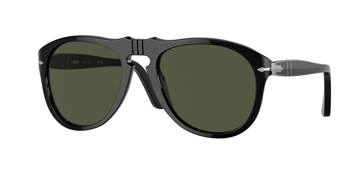 Persol PO0649 95/31 Man Sunglasses Acetate Black Green Pilot Normal