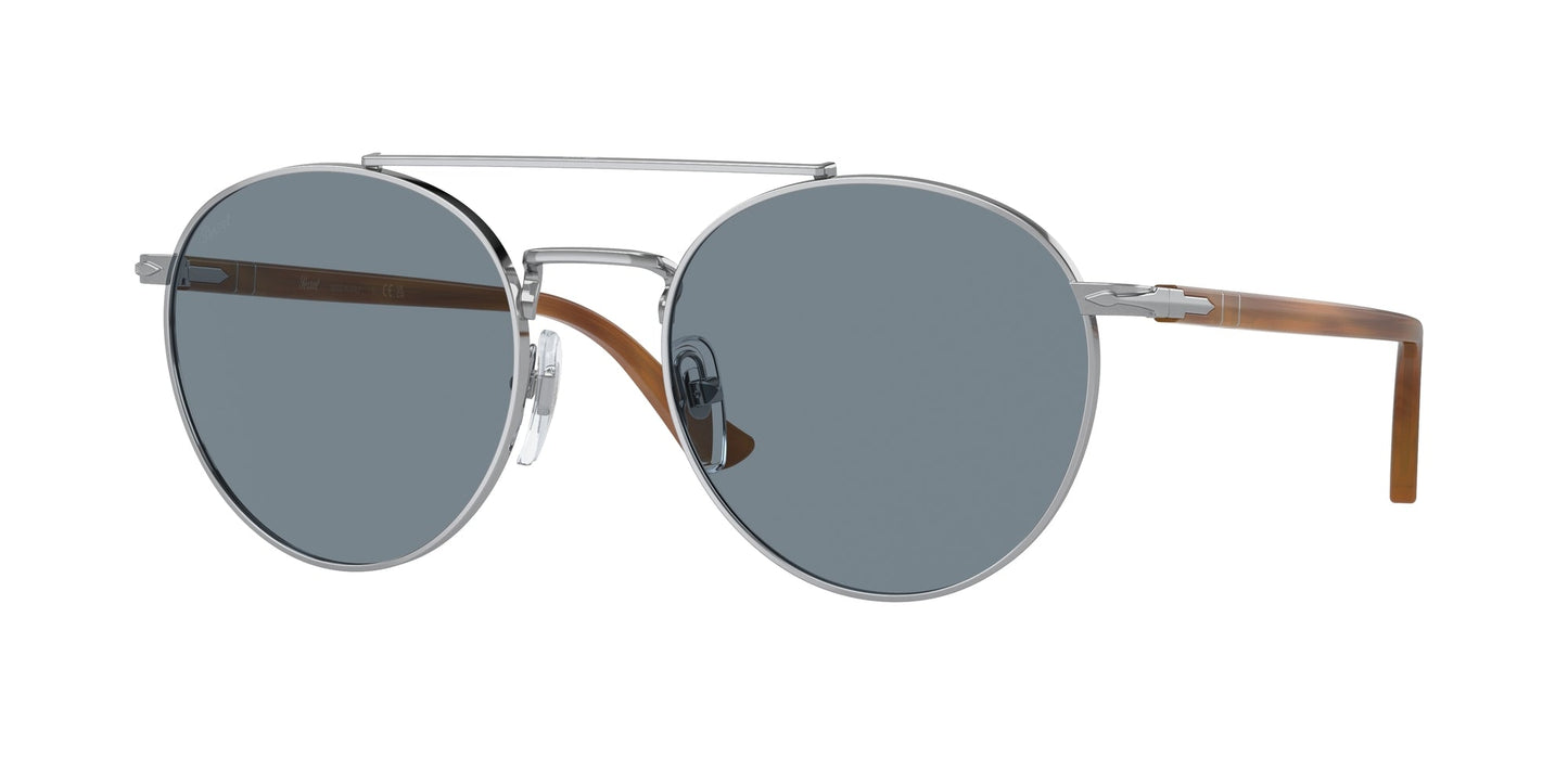 Persol PO1011S 518/56 Unisex Sunglasses Metal Silver Blue Pillow Normal