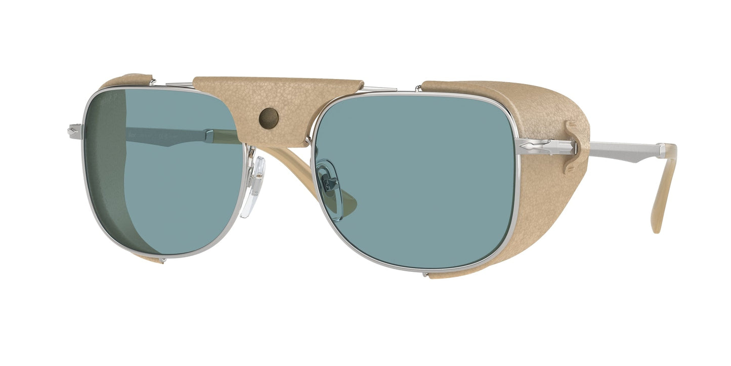 Persol PO1013SZ 1155P1 Man Sunglasses Metal Silver Blue Squared Polarized