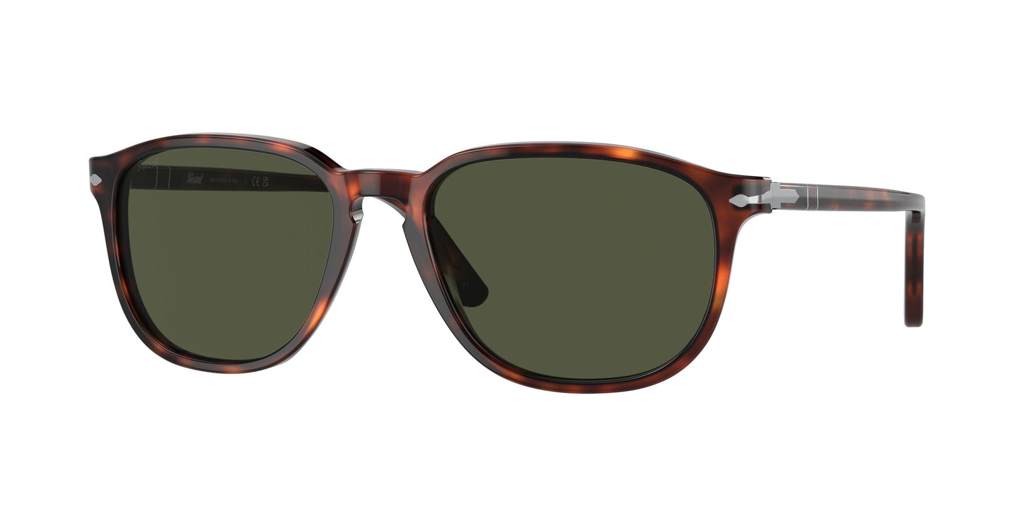 Persol PO3019S 24/31 Man Sunglasses Acetate Turtle Green Squared Normal