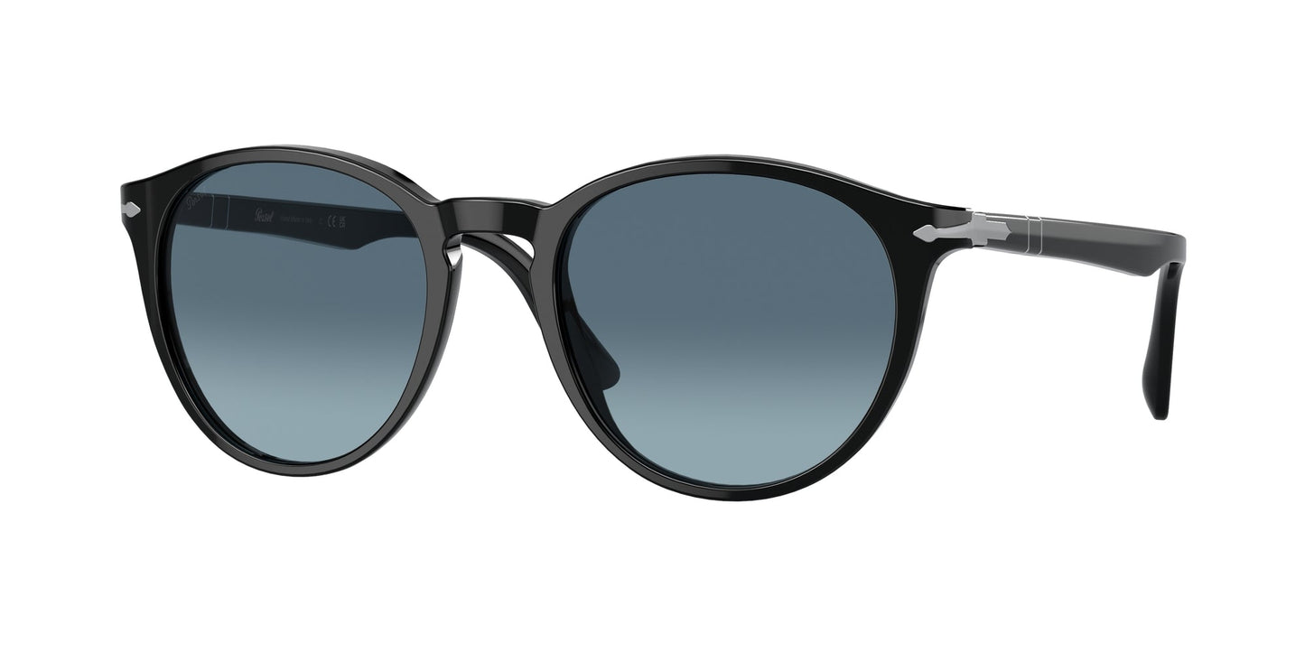 Persol PO3152S 9014Q8 Man Sunglasses Acetate Black Blue Round Normal Shaded