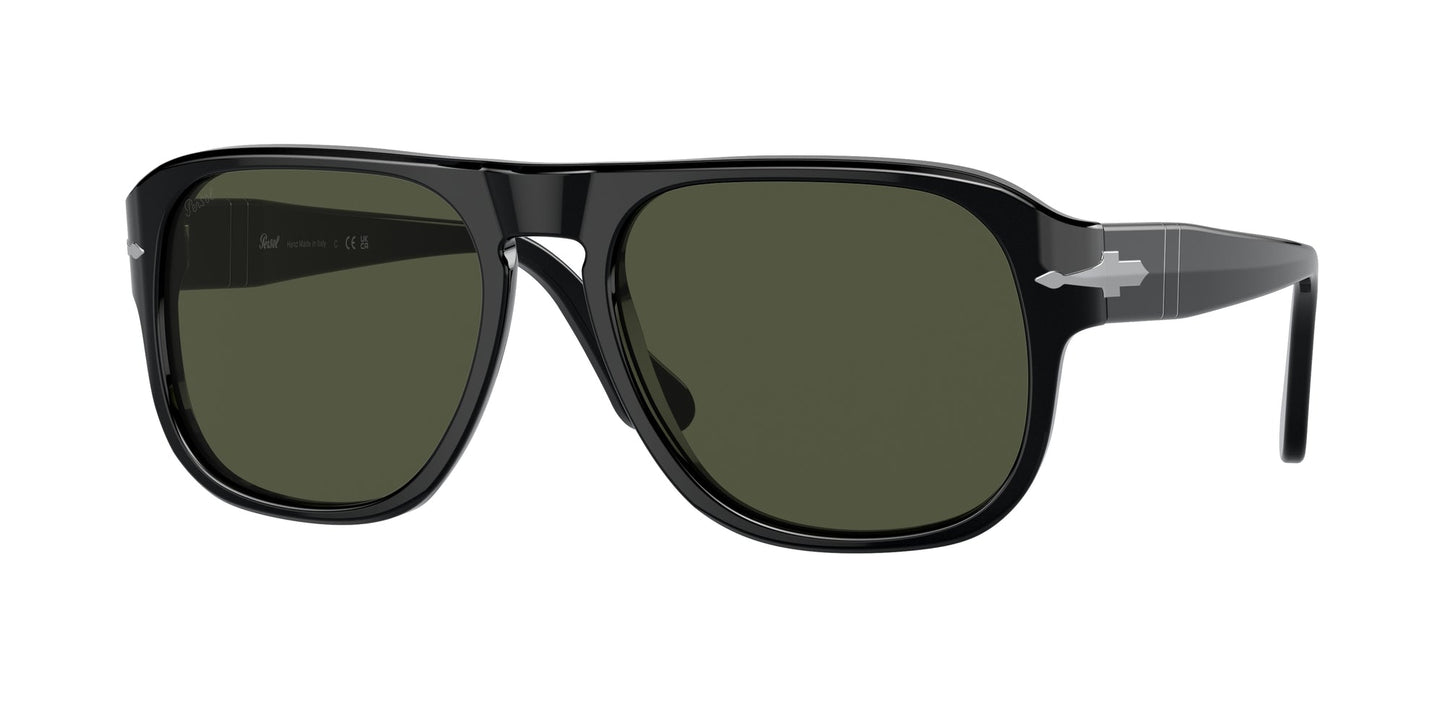 Persol PO3310S JEAN 95/31 Unisex Sunglasses Acetate Black Green Squared Normal