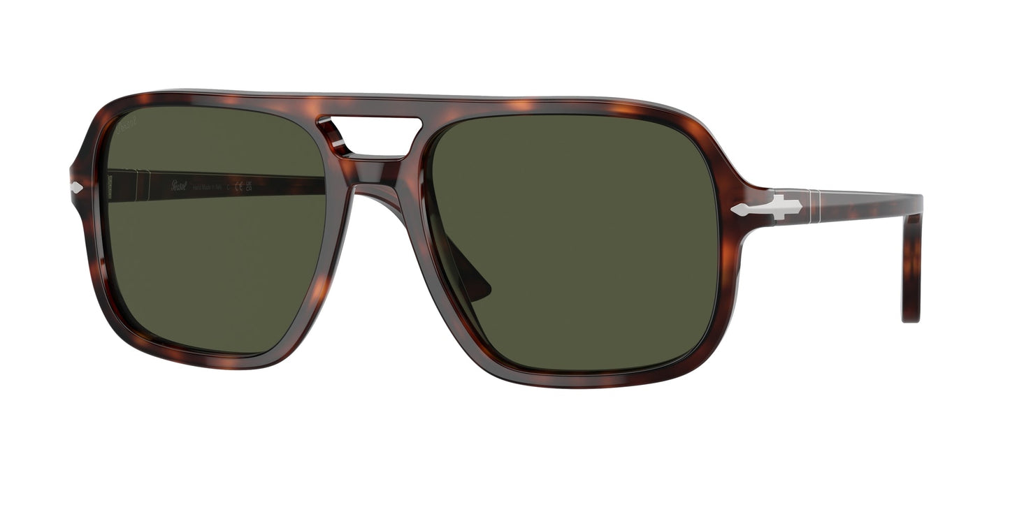 Persol PO3328S 24/31 Man Sunglasses Acetate Turtle Green Pilot Normal