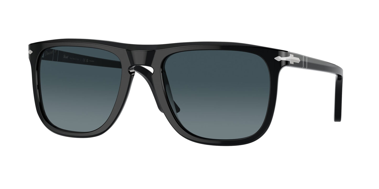 Persol PO3336S 95/S3 Unisex Sunglasses Acetate Black Blue Pilot Polarized Shaded