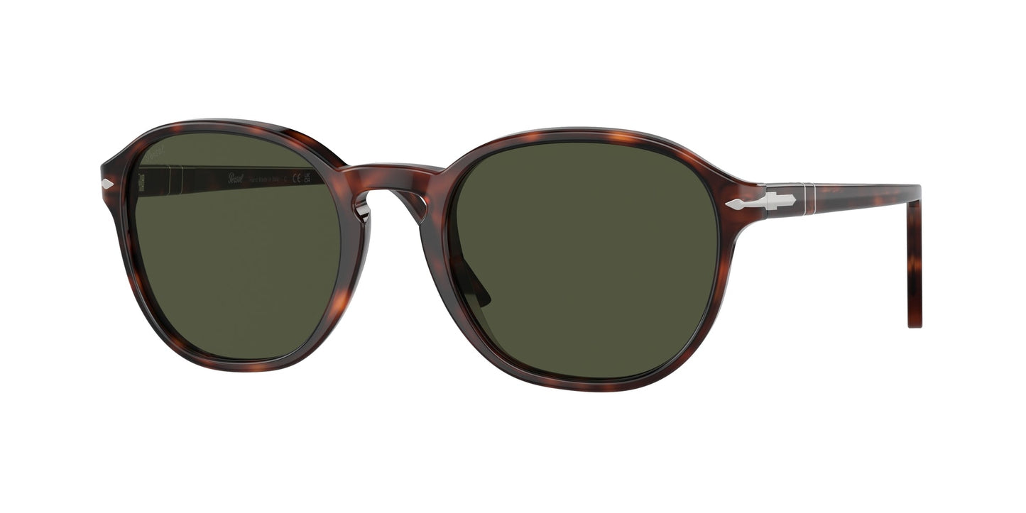 Persol PO3343S 24/31 Unisex Sunglasses Acetate Turtle Green Pillow Normal