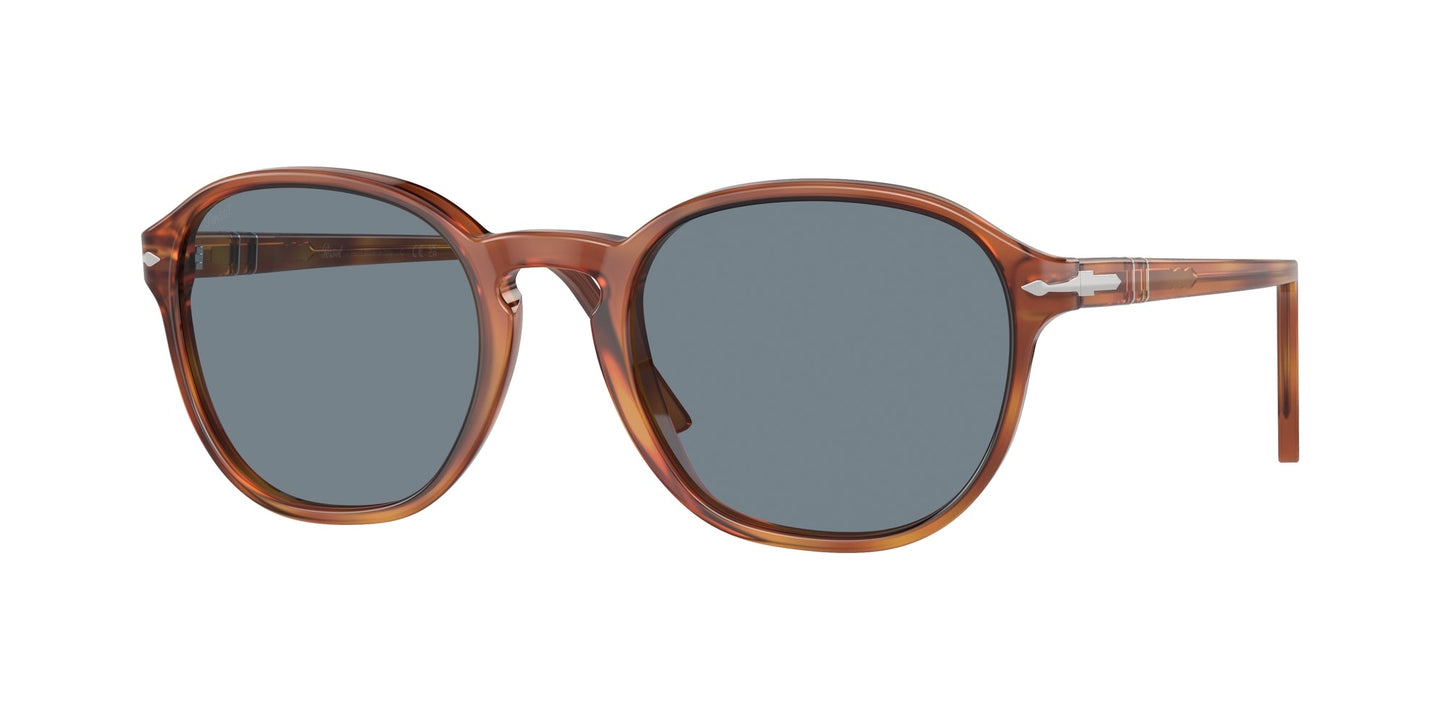 Persol PO3343S 96/56 Unisex Sunglasses Acetate Brown Blue Pillow Normal Anti-glare