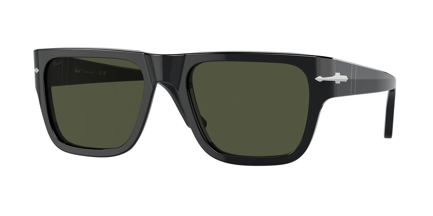 Persol PO3348S 95/31 Unisex Sunglasses Acetate Black Green Squared Normal