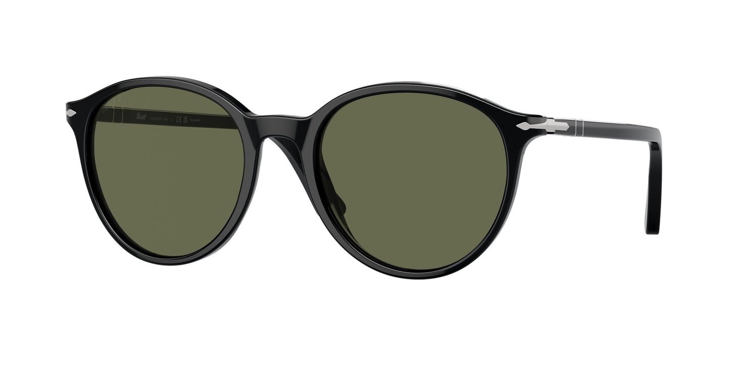 Persol PO3350S 95/58 Unisex Sunglasses Acetate Black Green Pantos Polarized
