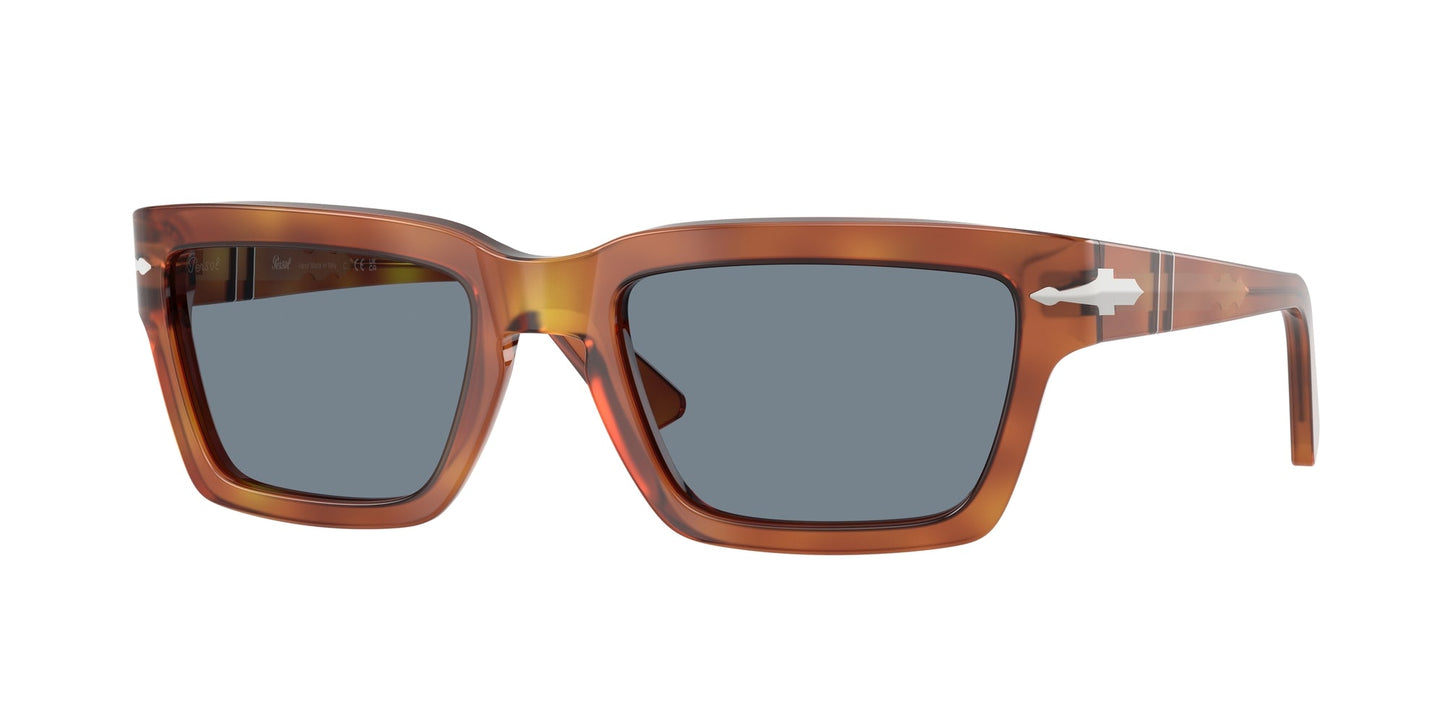 Persol PO3363S 96/56 Man Sunglasses Acetate Brown Blue Squared Normal
