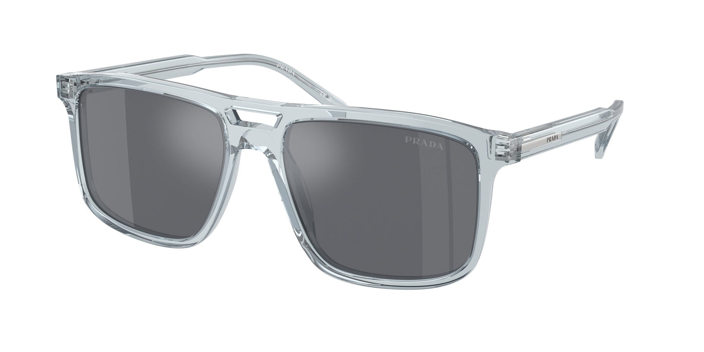Prada PR A22S 19T175 Man Sunglasses Acetate Blue Grey Squared Normal Flash