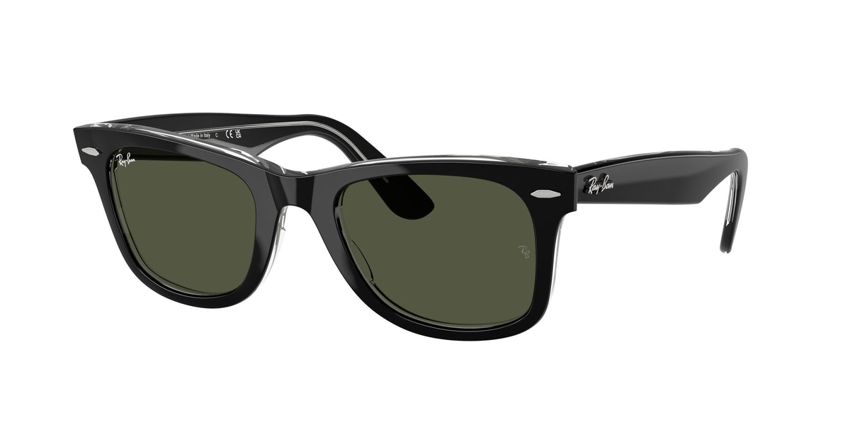 Ray - Ban RB2140 WAYFARER 129431 Unisex Sunglasses Acetate Black Green Squared Normal