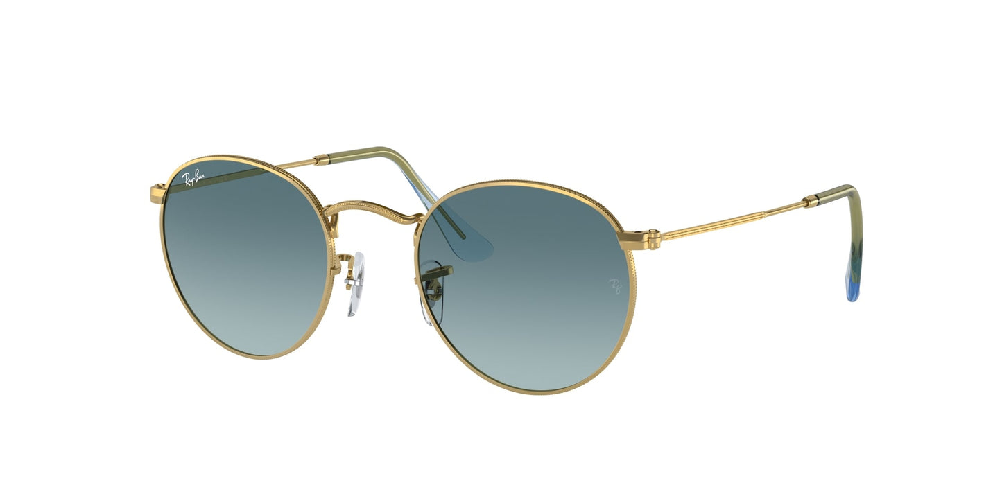 Ray - Ban RB3447 ROUND METAL 001/3M Unisex Sunglasses Metal Gold Blue Round Normal