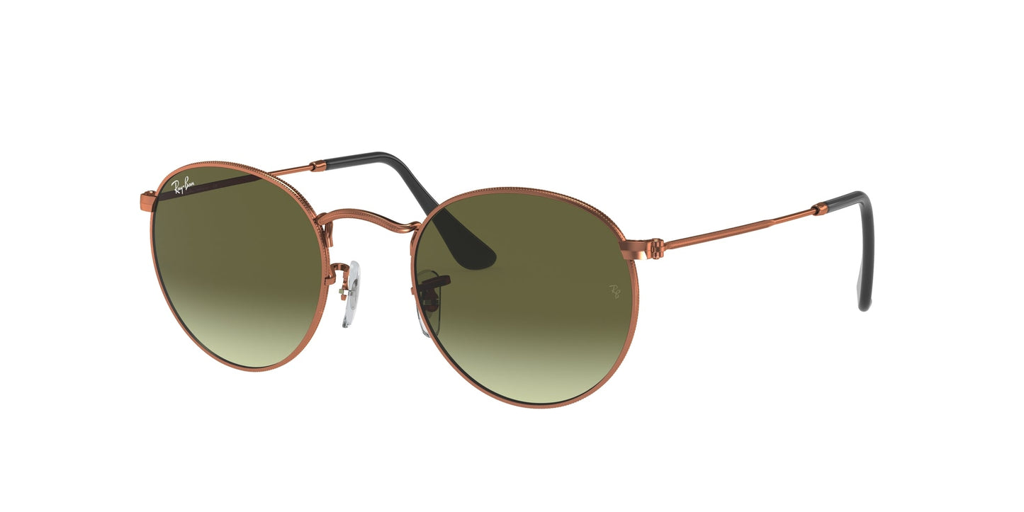 Ray - Ban RB3447 ROUND METAL 9002A6 Unisex Sunglasses Metal Bronze Green Round Normal Shaded