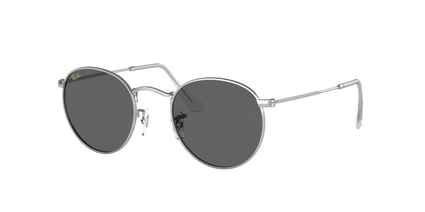 Ray - Ban RB3447 ROUND METAL 9198B1 Man Sunglasses Metal Silver Grey Round Normal
