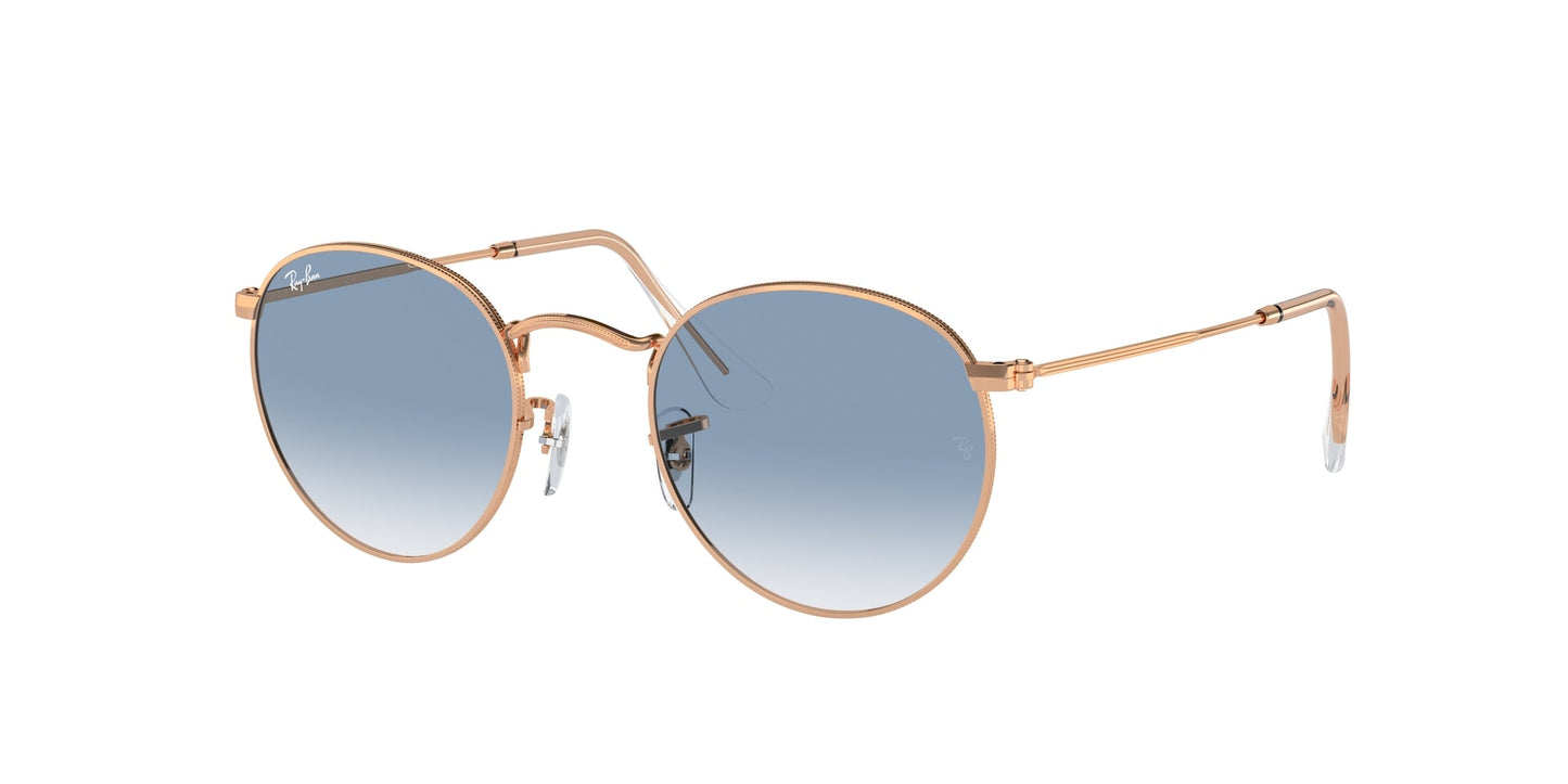 Ray - Ban RB3447 ROUND METAL 92023F Man Sunglasses Metal Gold Blue Round Normal Shaded