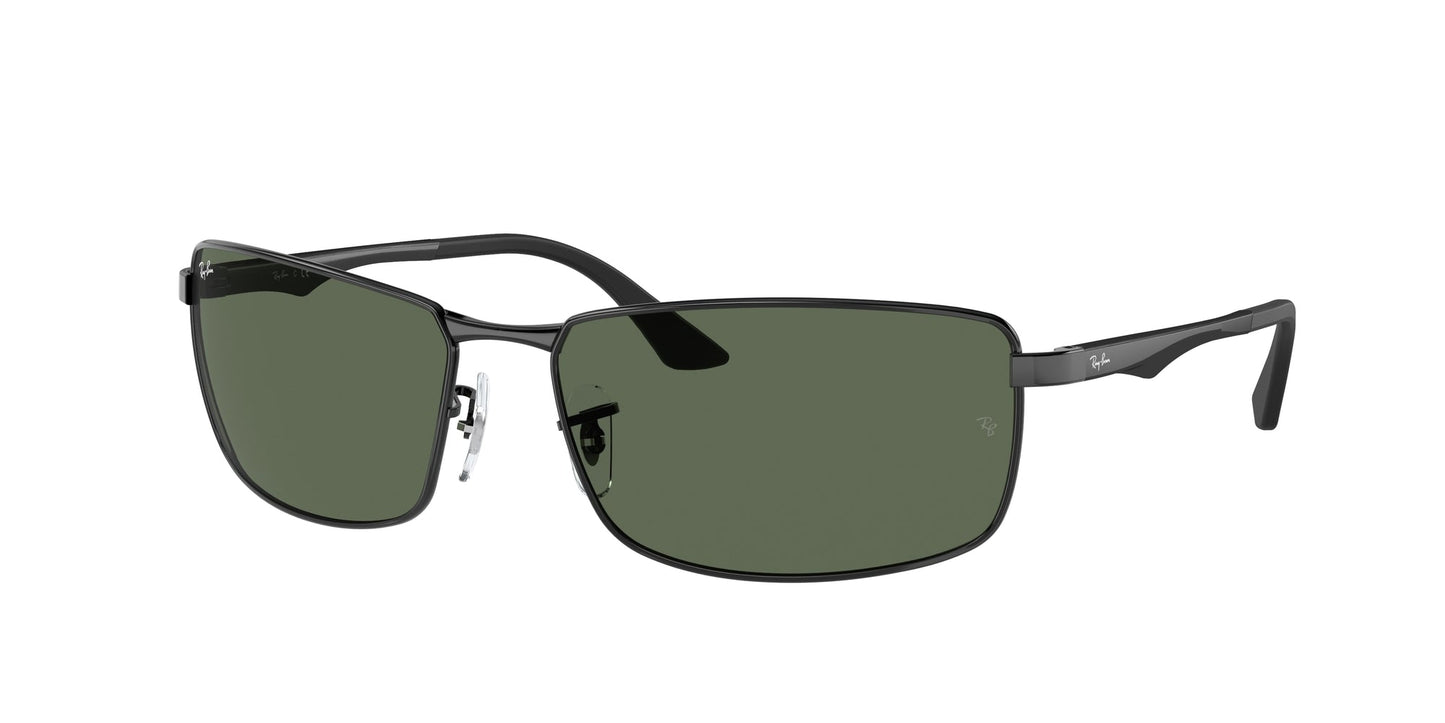 Ray - Ban RB3498 N/A 002/71 Man Sunglasses Metal Black Green Squared Normal