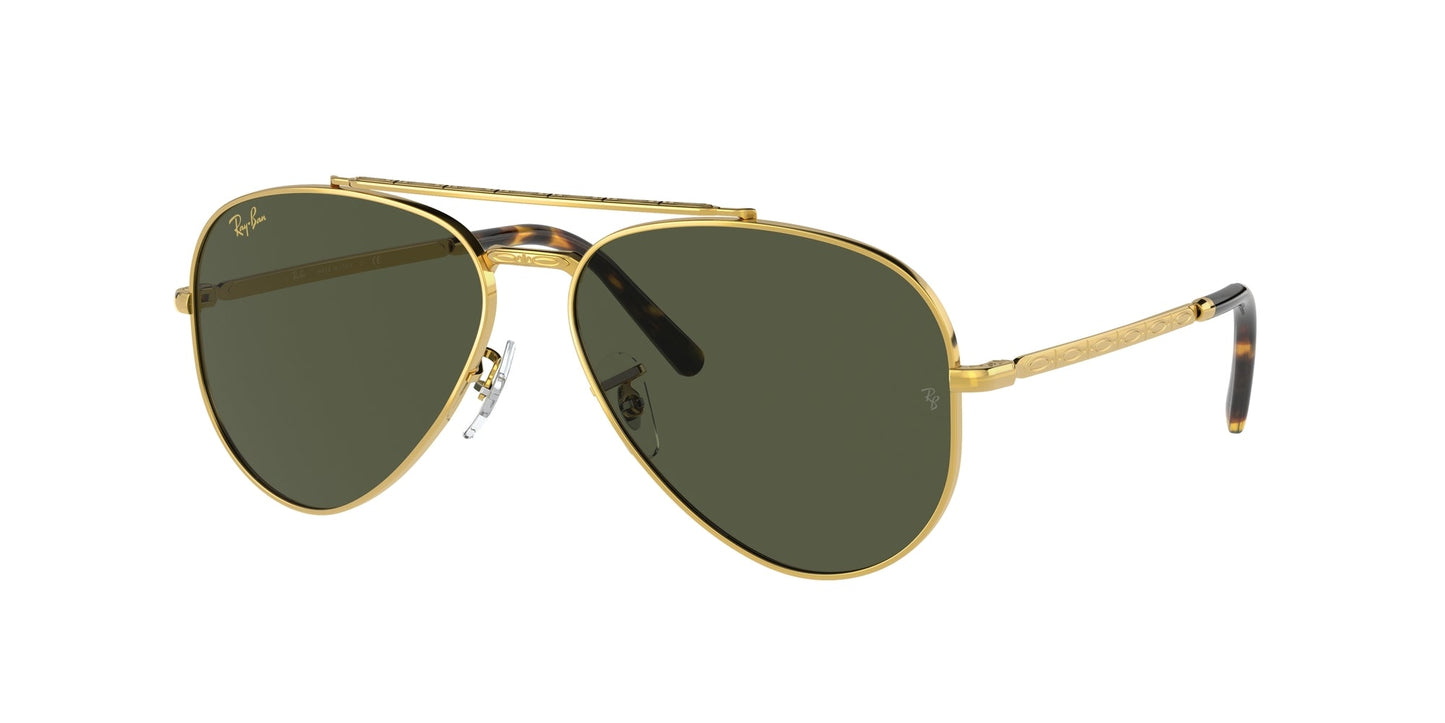 Ray - Ban RB3625 NEW AVIATOR 919631 Unisex Sunglasses Metal Gold Green Pilot Normal
