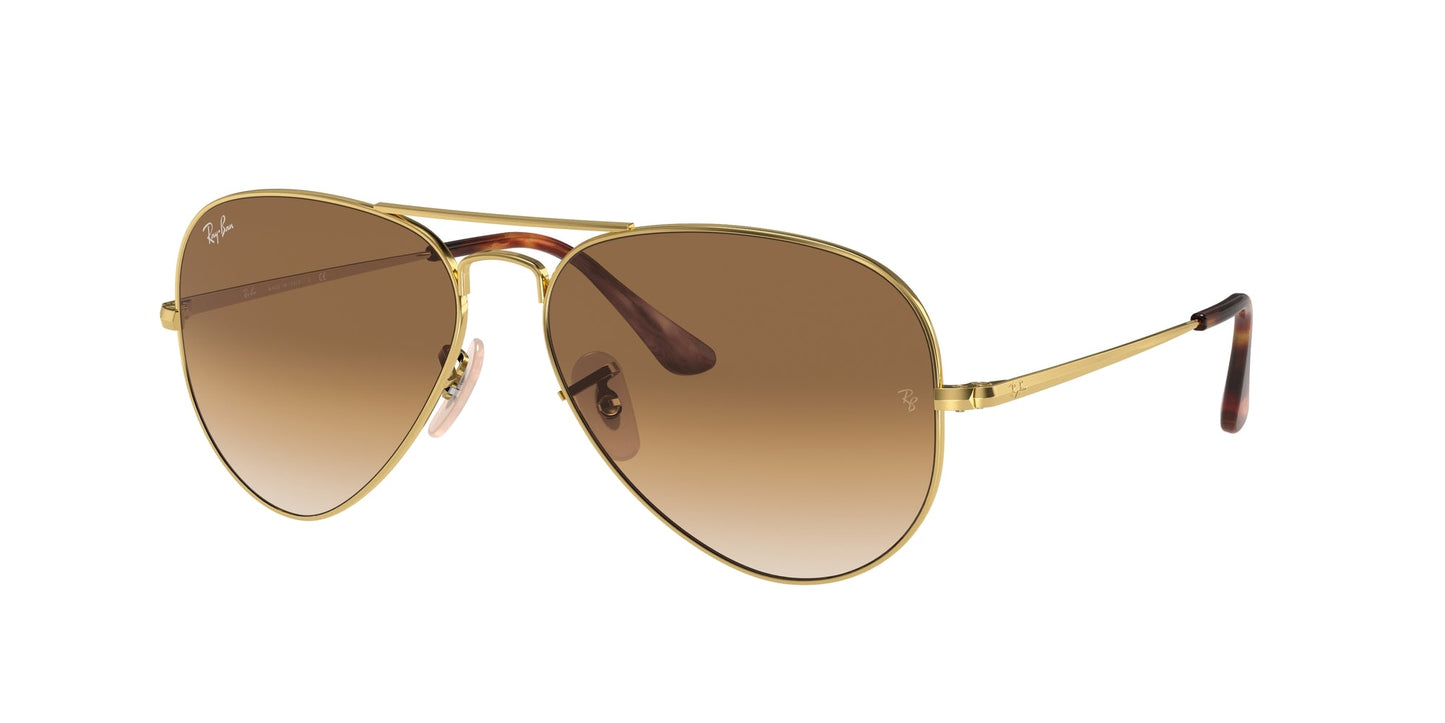 Ray - Ban RB3689 AVIATOR METAL II 914751 Unisex Sunglasses Metal Gold Pilot Normal Shaded