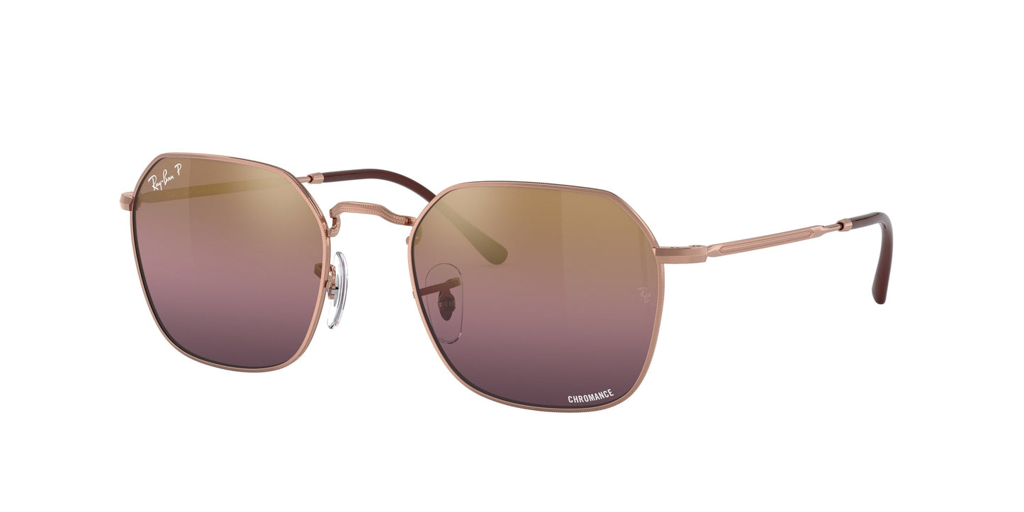 Ray - Ban RB3694 JIM 9202G9 Unisex Sunglasses Metal Gold Gold Geometric Polarized Mirror
