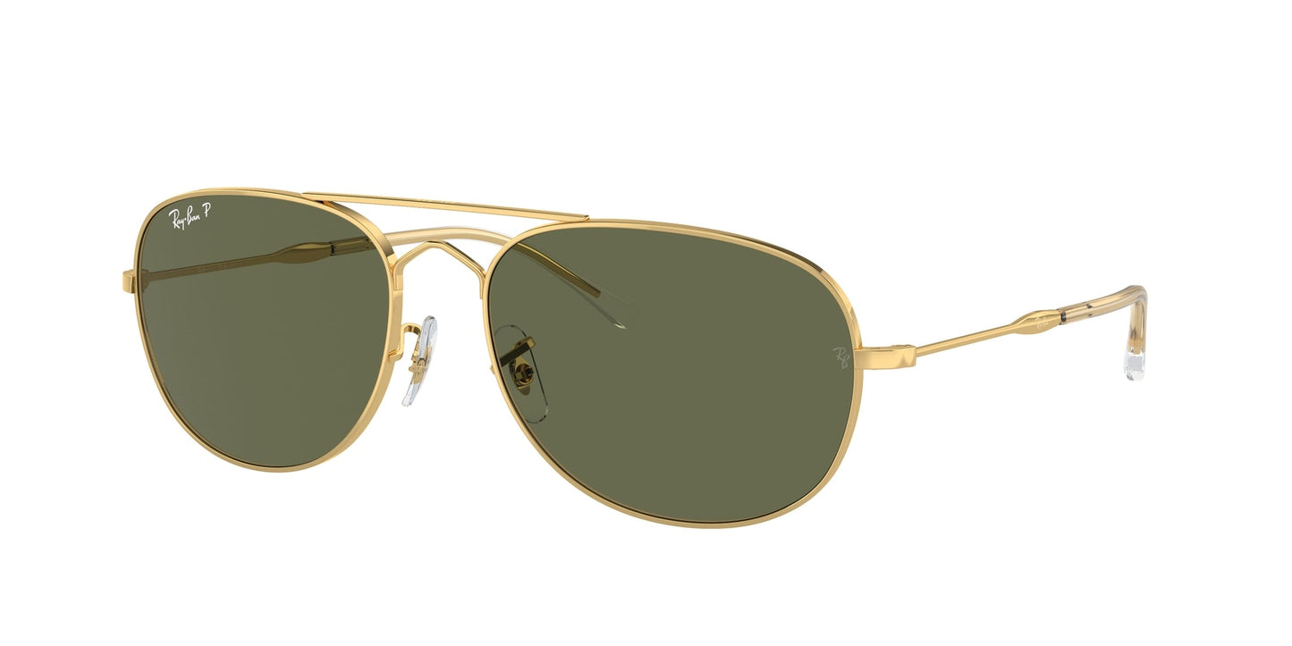 Ray - Ban RB3735 BAIN BRIDGE 001/58 Unisex Sunglasses Metal Gold Green Pilot Polarized Anti-glare
