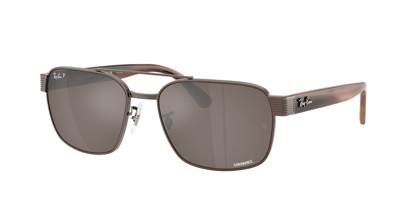 Ray - Ban RB3751CH 9259AN Unisex Sunglasses Metal Bronze Brown Squared Polarized