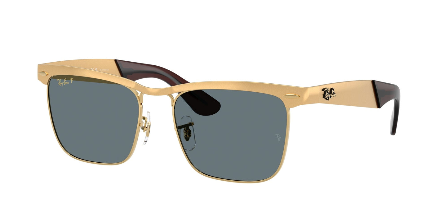 Ray - Ban RB3875 WAYFARER DELUXE 92763R Unisex Sunglasses Metal Gold Blue Squared Polarized