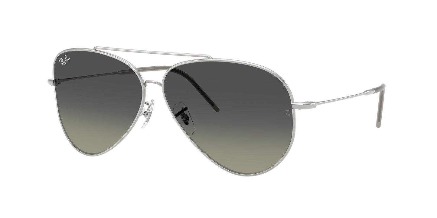 Ray - Ban RBR0101S AVIATOR REVERSE 003/11 Unisex Sunglasses Metal Silver Grey Pilot Normal Shaded