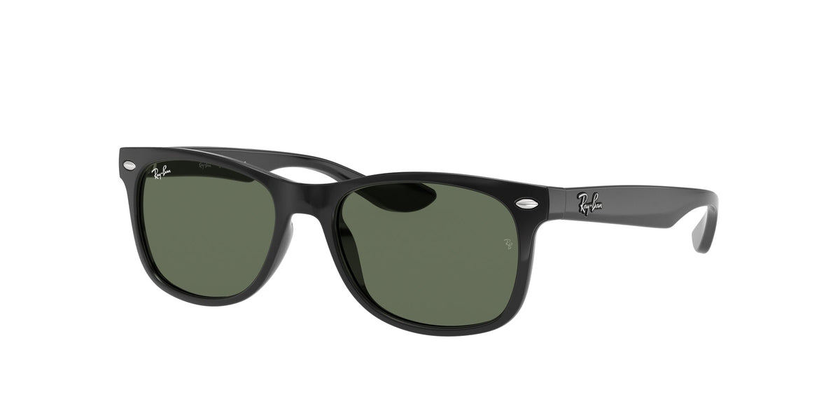 Ray - Ban RJ9052S JUNIOR NEW WAYFARER 100/71 Kid Sunglasses Injected Black Green Squared Normal