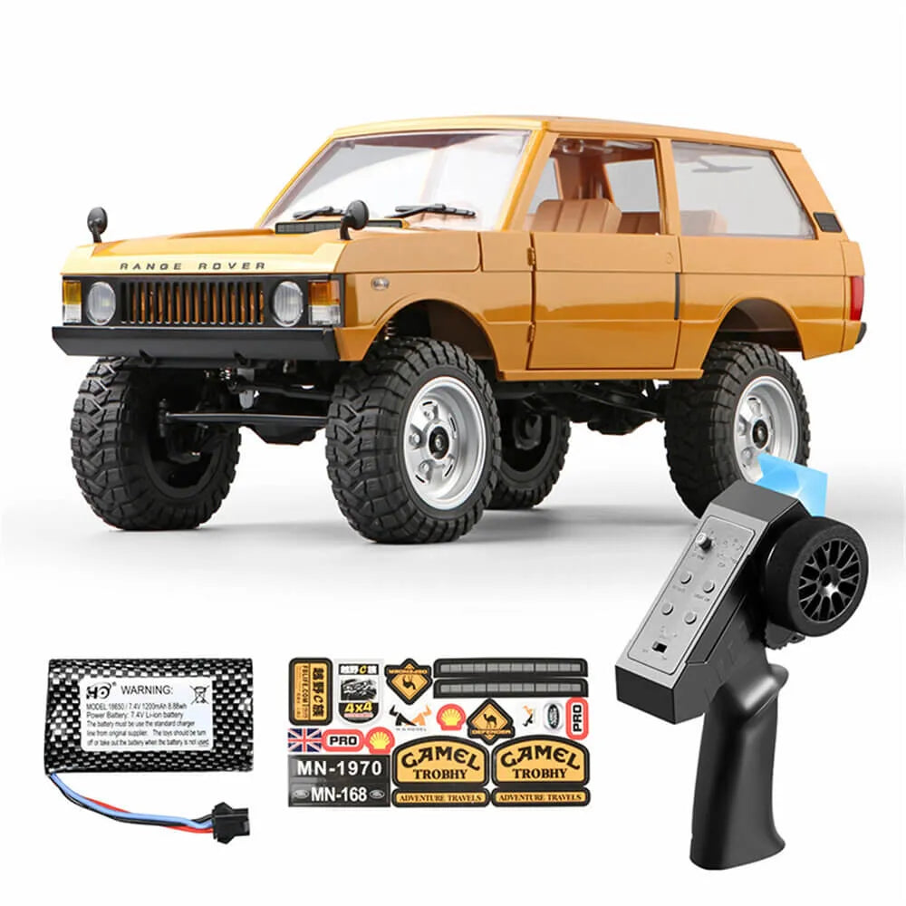 MNRC MN168 RC Car RTR 1/12 2.4G 4WD for Land Rover LED Light Off-Road Climbing Truck - Yellow