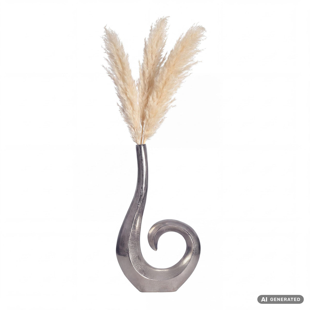 FineBuy Deko Vase 47 cm Aluminium Spirale Blumenvase Modern Klein, Dekovase Extravagant für Blumen, Alu Tischvase Wohndeko Tischdeko Handgefertigt