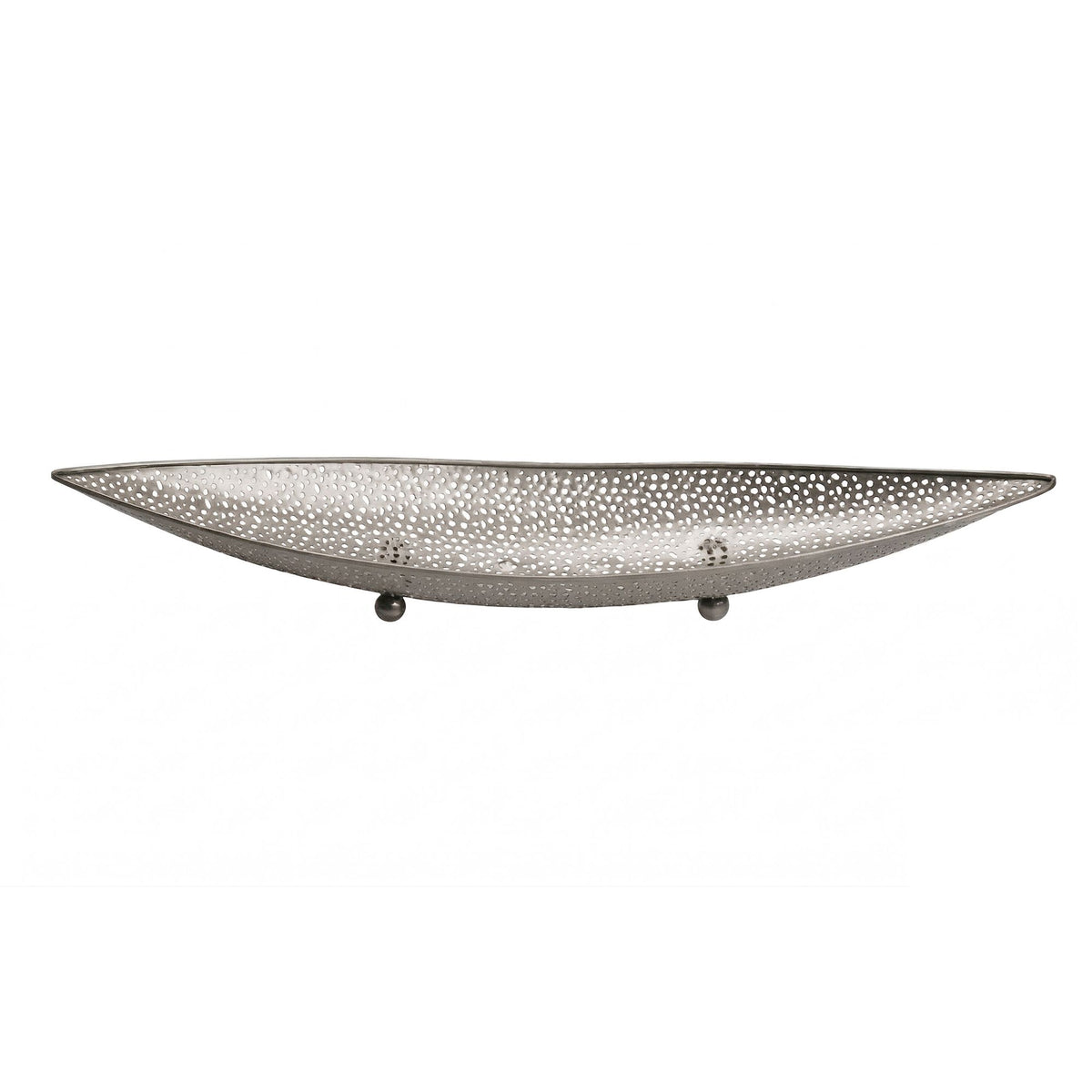 FineBuy Obstschale Oval Schale 60cm Tischdeko länglich - Moderner Obstkorb mit Fuß aus Metall - Elegante Dekoschale - Früchtekorb Handmade