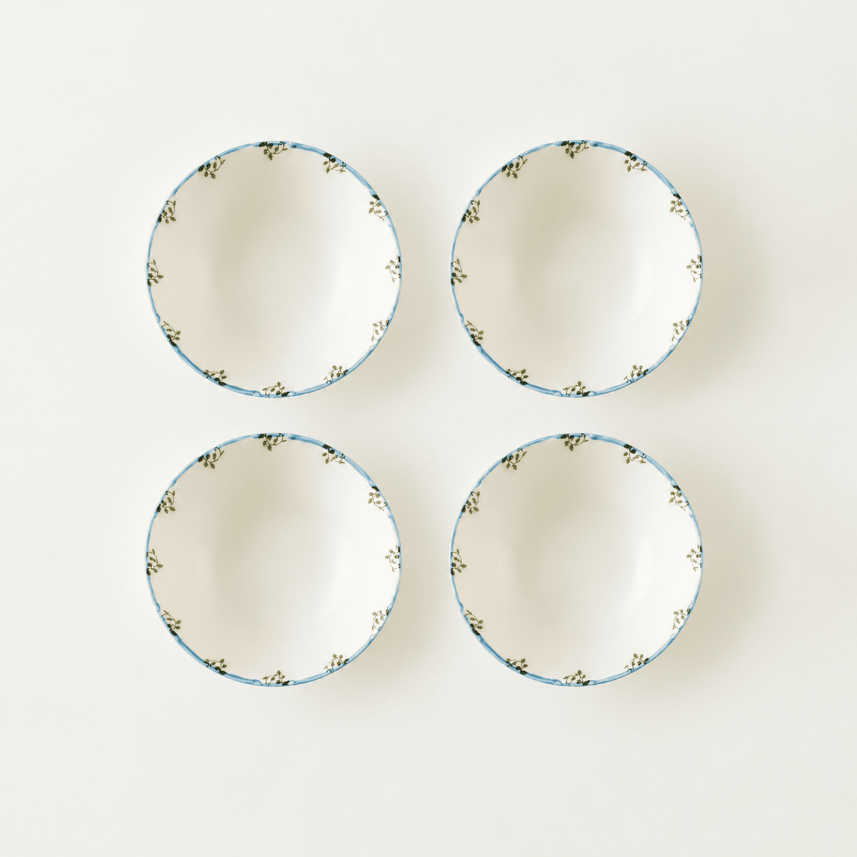 Vintage Porcelain Soup Bowls (Set of 4)