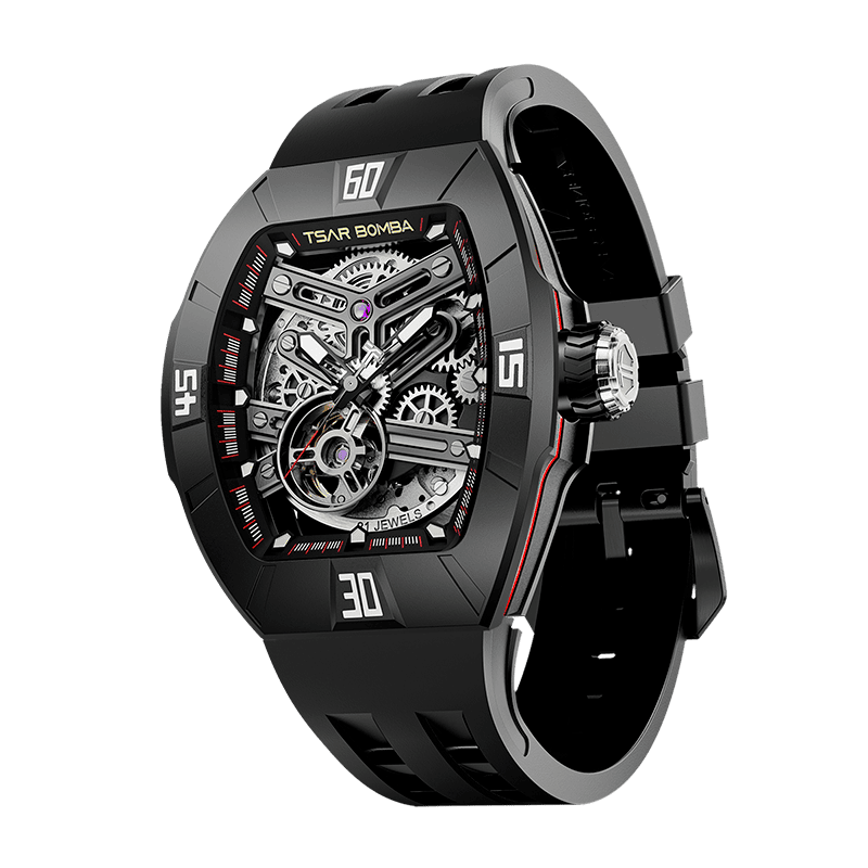 Atomic-Interchangeable Automatic Watch Fluororubber Dynamic Black