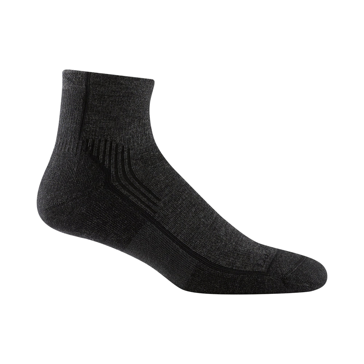 Darn Tough Mens Merino Wool Quarter Midweight Seamless Hiking Socks L / Onyx Black – Lifetime Guarantee