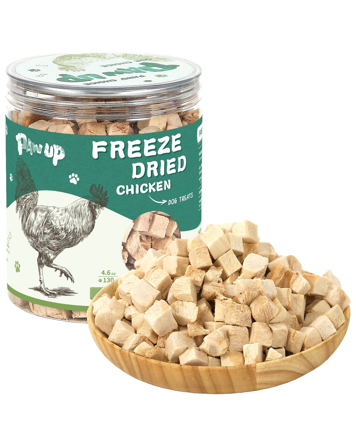 Freeze-Dried Chicken Treats for Dogs & Cats, High-Protein Single-Ingredient Snacks, 4.6 oz