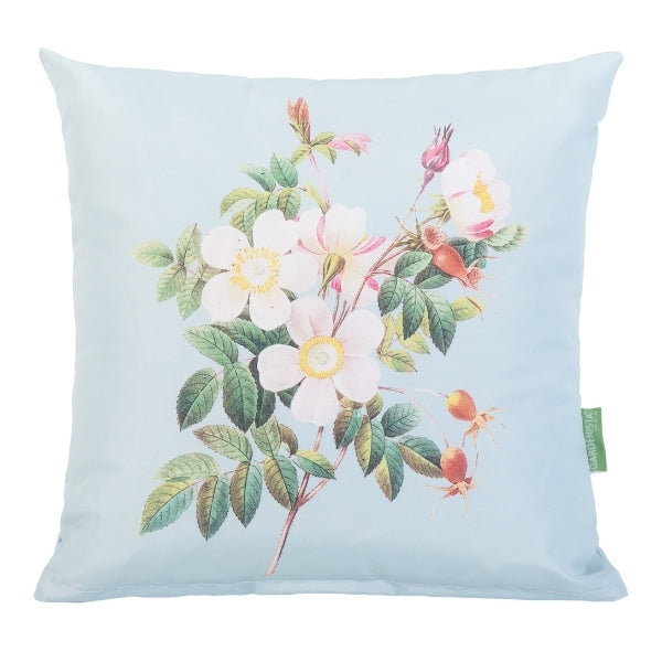 Water-Resistant Outdoor Flower Printed Scatter Cushion | Garden Decorative Pillow - Botanical Blue