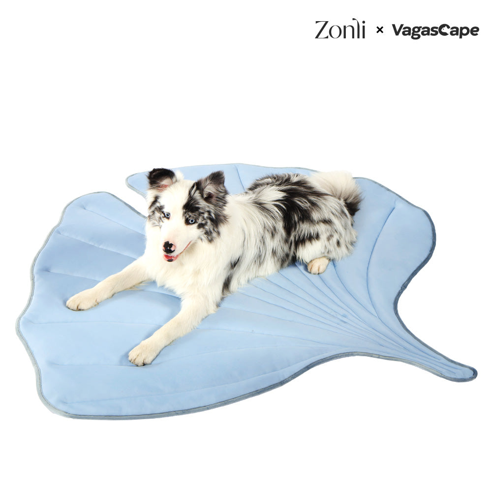 Leaf-Shaped Pet Cooling Mat - Sky Blue / S 36.0"L x 34.0"W