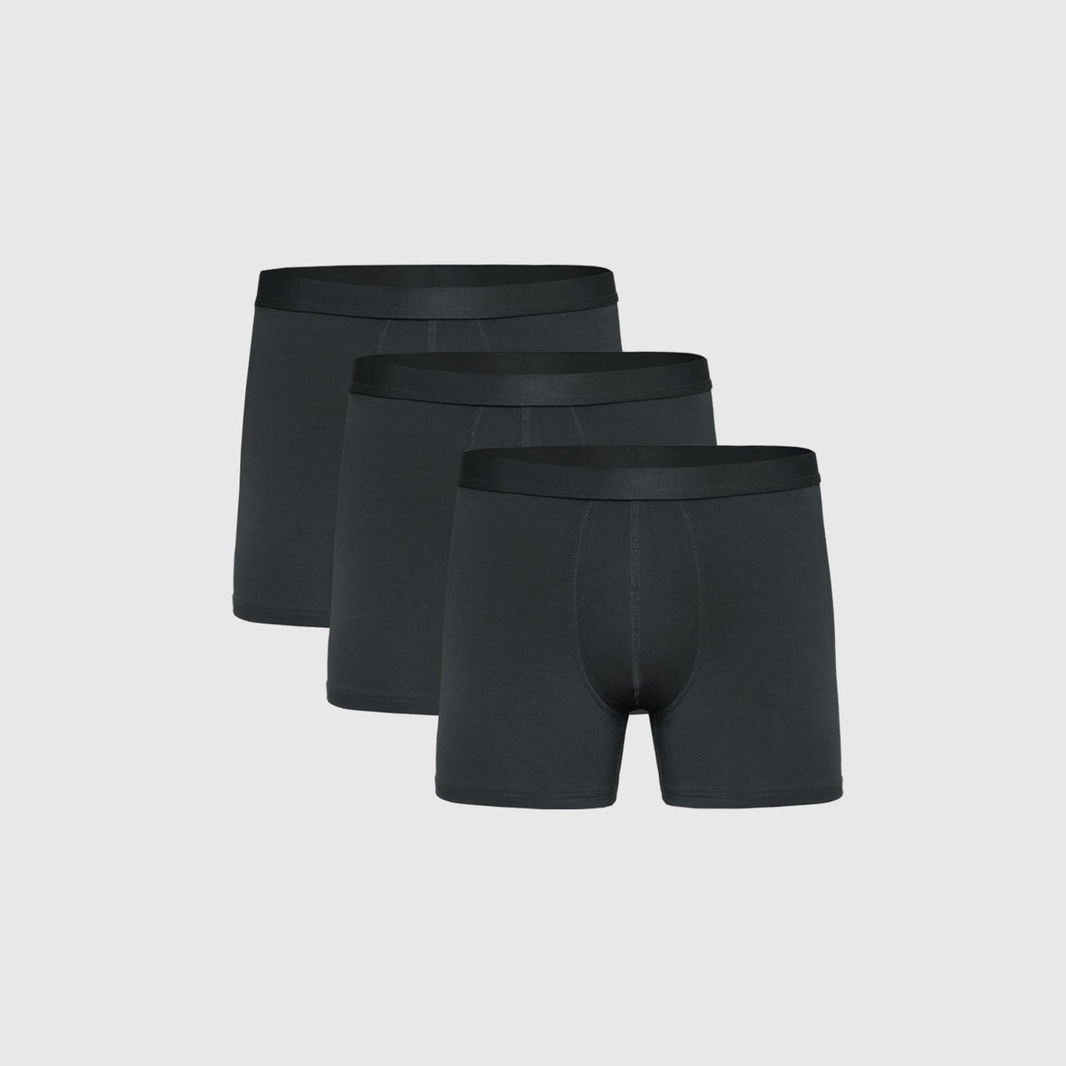 True Classic Carbon Gray Boxer Trunks 3-Pack | Small