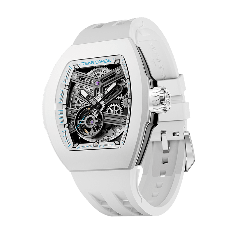 Atomic-Interchangeable Automatic Watch Fluororubber White 1