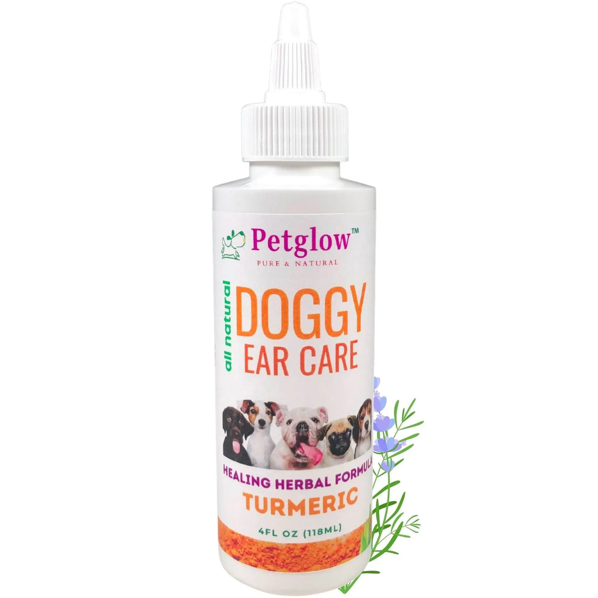 PetGlow Turmeric Dog Ear Cleaner | Natural Ear Drops for Infection & Care